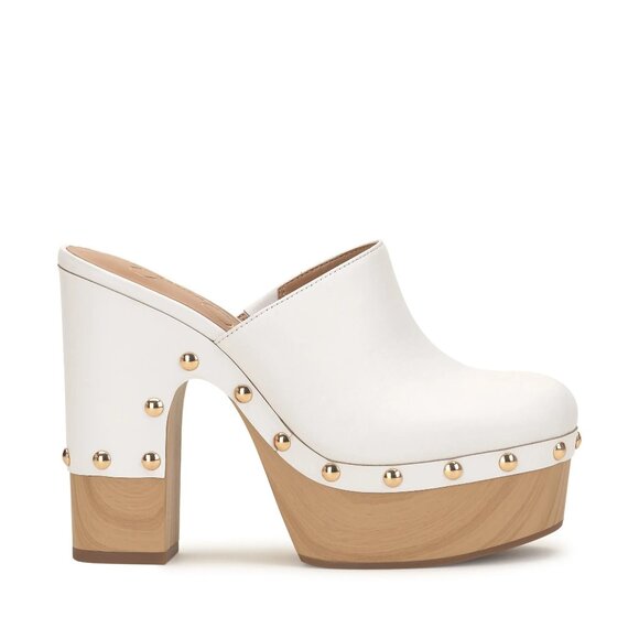 new JESSICA SIMPSON Leather Dasally Platform Mules bright white 367TN - Picture 2 of 9